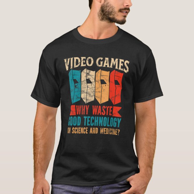 Camiseta Viejo retro Juegos de máquinas de arcade cita víde (Anverso)