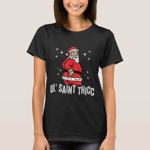 Camiseta Viejo San Gordito, Santa divertido retro haciendo