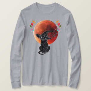 Camiseta Viejo Scary Halloween 2025 Full Moon Black Cat