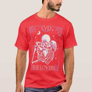 Camiseta Viejo Skeleton de Halloween Tarot d The Lovers Gót