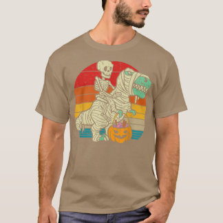 Camiseta Viejo Skeleton Riding Mummy Dinosaur T re Hallow