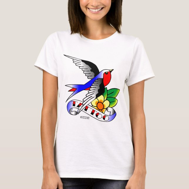 Camiseta Viejo tatuaje del trago de Skool (Anverso)