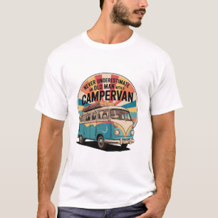 Camiseta Viejo Viajero Con Campervan Retro Adventure Travel