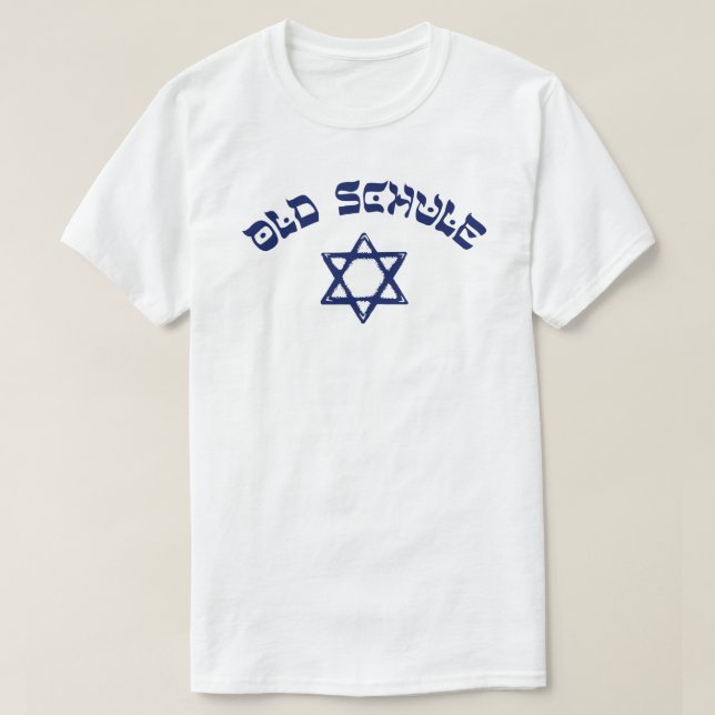 Camiseta Viejo Yiddish judío de la escuela vieja del (Diseño del anverso)
