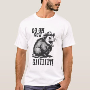 Camiseta Viejo Zarigüeya Vaquero Sigue Adelante Ahora Ve Oc