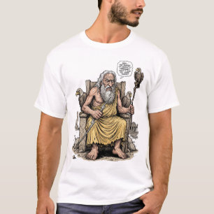 Camiseta Viejo Zeus Dios Cansado Carga de la Eternidad