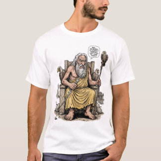 Camiseta Viejo Zeus Dios Cansado Carga de la Eternidad