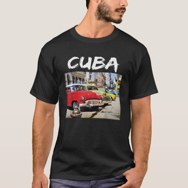 Camiseta Viejos autos clásicos Habana Cuba Diseño de camise (Anverso)