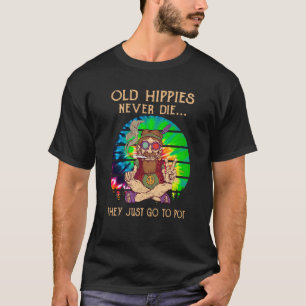 Camiseta Viejos Hippies Nunca Mueren Solo Van A La Madera V