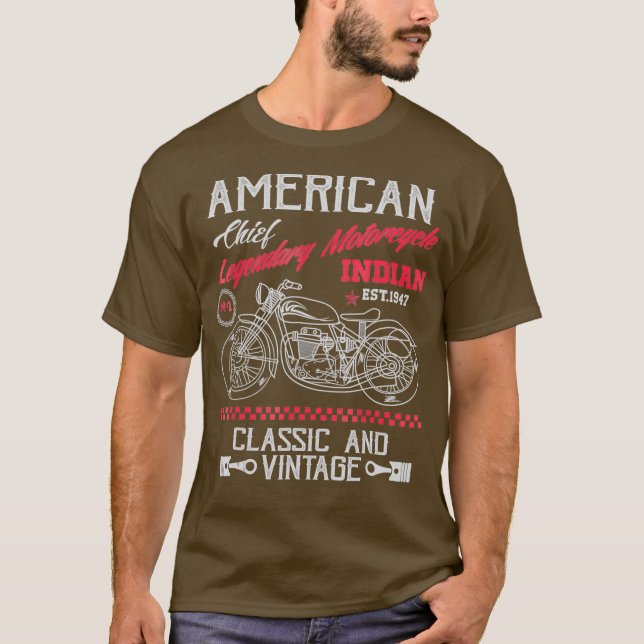 Camiseta Viejos motociclistas indios de Estados Unidos (Anverso)
