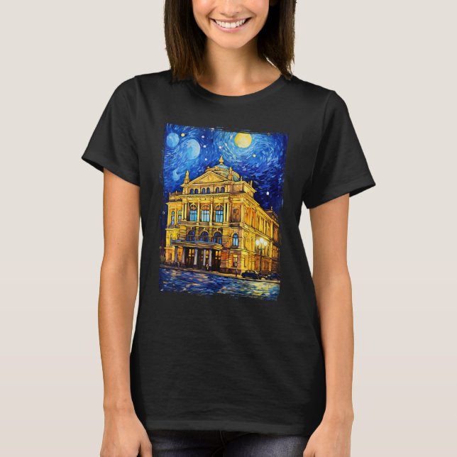 Camiseta Viena Austria Ópera estatal de Viena Van Gogh (Anverso)