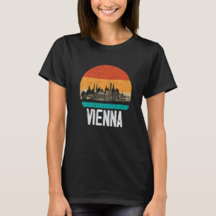 Camiseta Viena Austria Retro Vintage Atardecer Silueta Vien