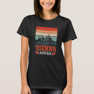 Camiseta Viena Austria Retro Vintage Sunset Skyline Viena