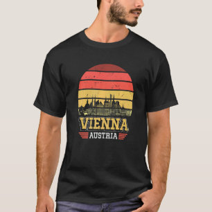 Camiseta Viena Austria Retro Vintage Sunset Skyline Viena