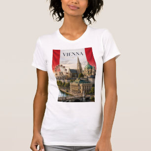 Camiseta Viena Austria Vertical 3D Monumento de Viaje Arte