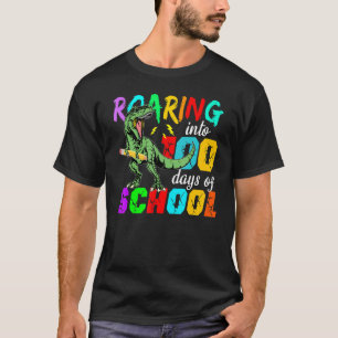 Camiseta Viendo 100 Días De Dinosaurio Escolar Para Rex Por