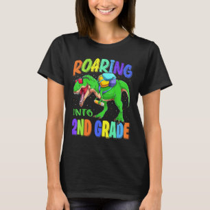 Camiseta Viendo a Dinosaurio de 2º Grado para volver a Scho