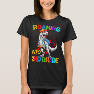 Camiseta Viendo a Dinosaurio Rex de 2º Grado de vuelta a la