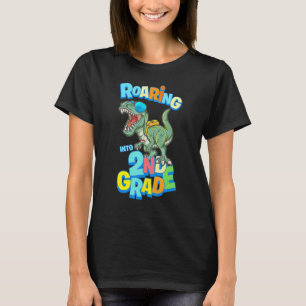 Camiseta Viendo a Dinosaurio Rex de 2º Grado de vuelta a la