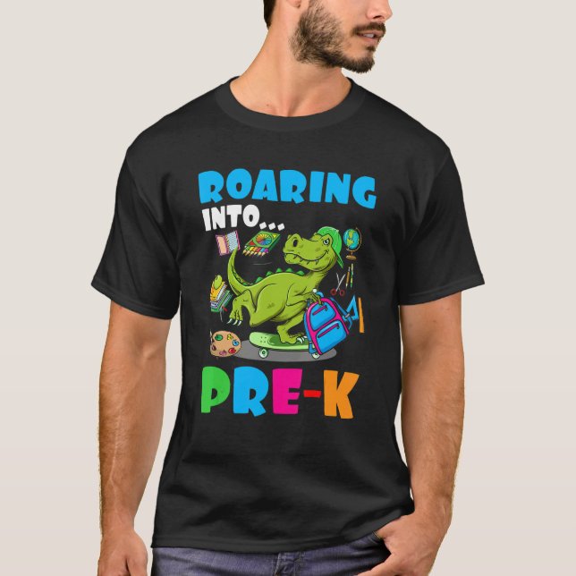 Camiseta Viendo A Niños De Dinosaurios Preescolares De Vuel (Anverso)
