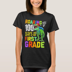 Camiseta Viendo hacia el 100° Día Grado Funny T Rex Din