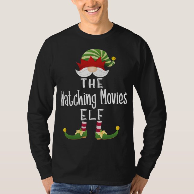 Camiseta Viendo películas Navidades elfo Funny Fiesta Pajam (Anverso)