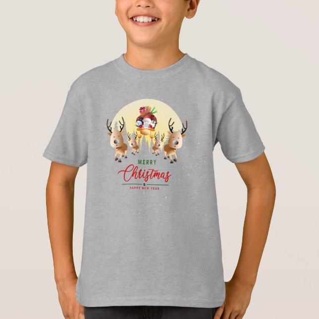 Camiseta Viene Santa Claus | Niños (Anverso)