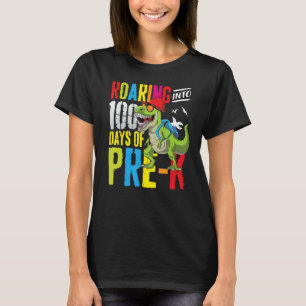 Camiseta Viento En 100 Días De PreK Gracioso T Rex Dinosau