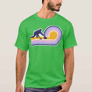 Camiseta Viento vintage retro de piedra de curling deslizan