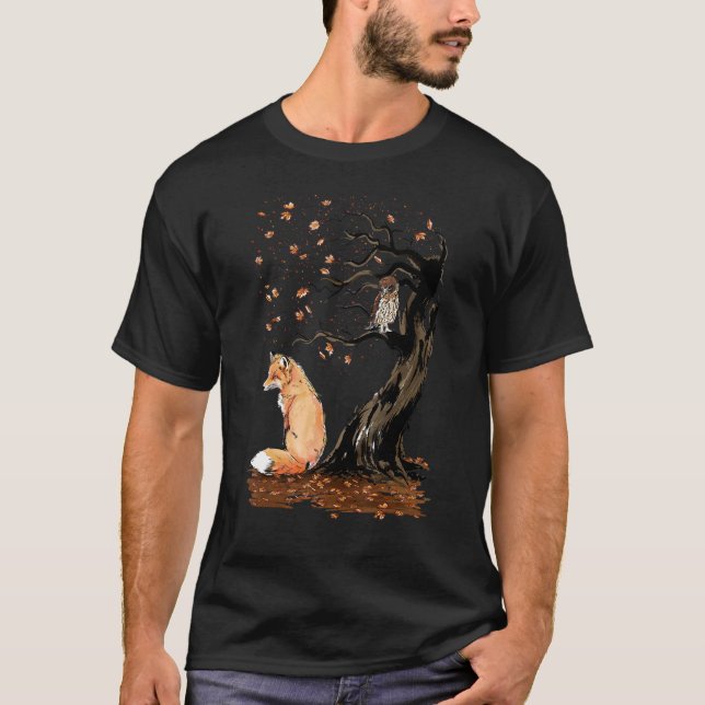 Camiseta Vientos Del Otoño Corto Fox Bajo La Caída Del Árbo (Anverso)