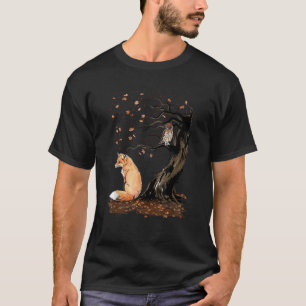 Camiseta Vientos del otoño Sumi e El zorro y la lechuza