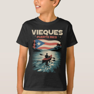 Camiseta Vieques Isla de Puerto Rico Recuerdo Bandera Puert