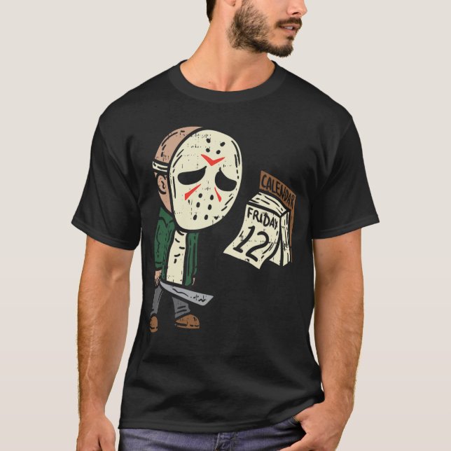 Camiseta Viernes 12.º gracioso humor de película de terror  (Anverso)