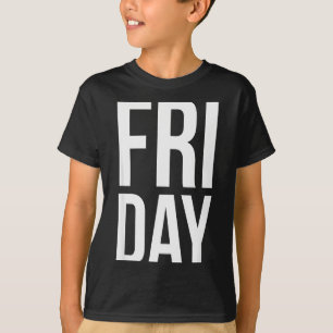 Camiseta Viernes Día De La Semana Divertida Tipografía Negr