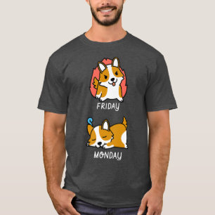 Camiseta Viernes flojo Lunes Corgi Dog