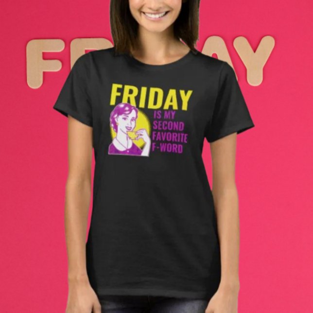Camiseta Viernes palabra con F: Dama de té retro (Subido por el creador)