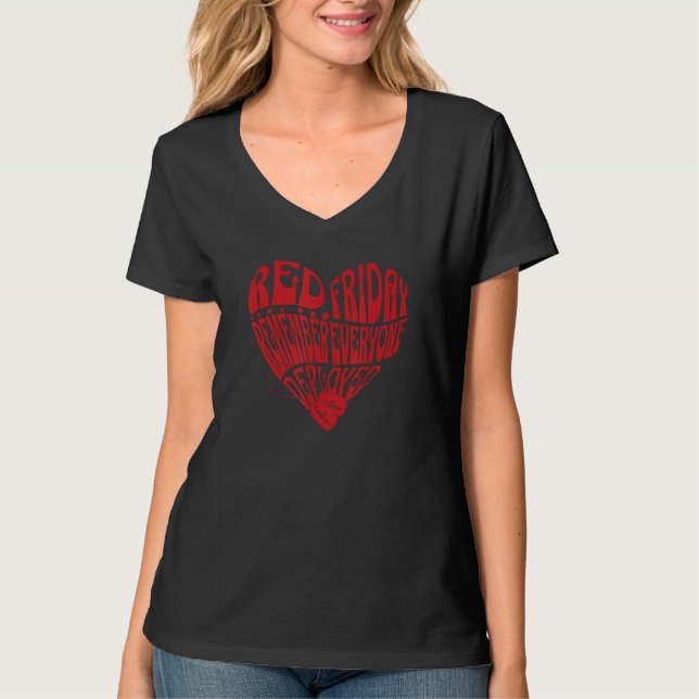 Camiseta Viernes Rojo Corazón Militar Recuerden Que Todos D (Anverso)