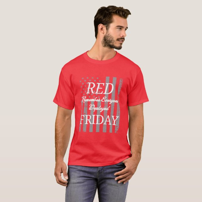 Camiseta Viernes Rojo de Conciencia Patriótica de Apoyo Mil (Anverso completo)