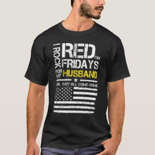 Camiseta Viernes Rojo Esposa Militar Usa Rojo Para Mi Hus