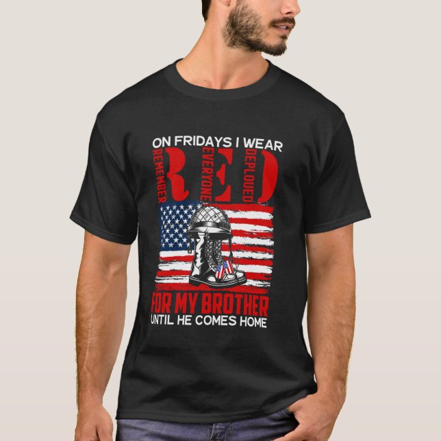 Camiseta Viernes Rojo Para Mi Hermano Militar Veterano Desp (Anverso)