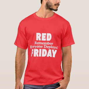 Camiseta viernes rojo recuerda a todos los desplegados
