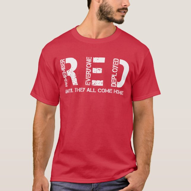 Camiseta Viernes Rojo Recuerden A Todos Desplegados Militar (Anverso)
