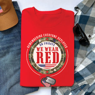 Camiseta Viernes Rojo Soldado de Familia Militar Nombre Eti