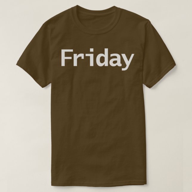 Camiseta Viernes Typografía Mínima Texto Blanco (Diseño del anverso)