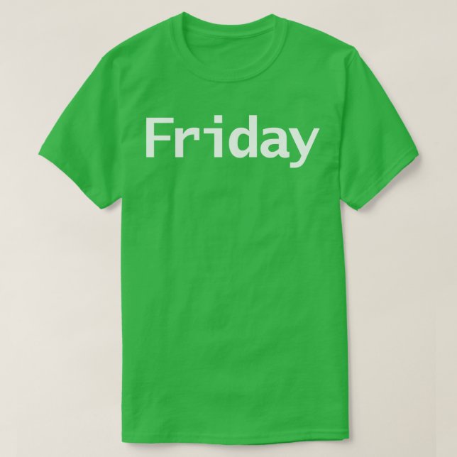 Camiseta Viernes Typografía Mínima Texto Blanco (Diseño del anverso)