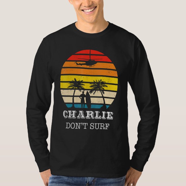 Camiseta Vietnam: Charlie militar no sobrevive (Anverso)