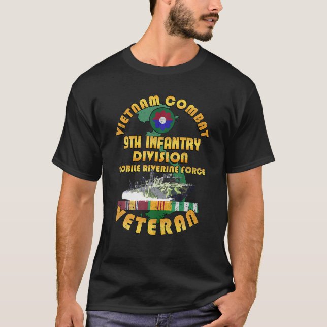 Camiseta Vietnam Combate 9.º Veterano De La División De Inf (Anverso)