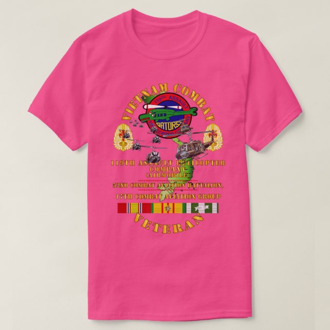 Camiseta Vietnam Vet 119th AHC 52nd CAB 17th Combat (Diseño del anverso)