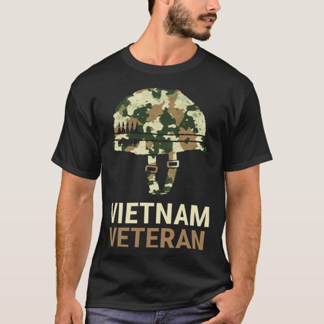 Camiseta Vietnam Veteran Camo Helmet (Anverso)
