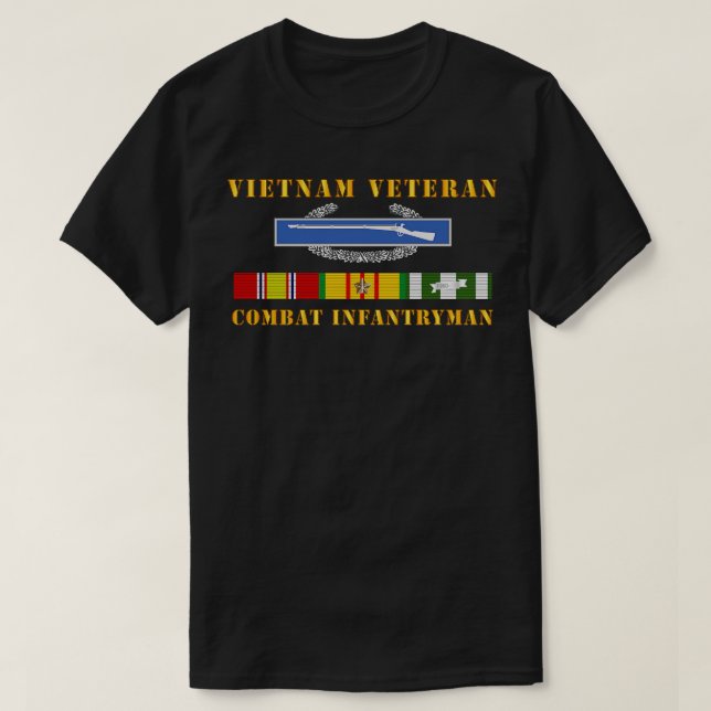 Camiseta Vietnam Veterano Cbt Infantryman w CIB VN SVC (Diseño del anverso)